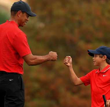 Charlie Woods and Tiger Woods